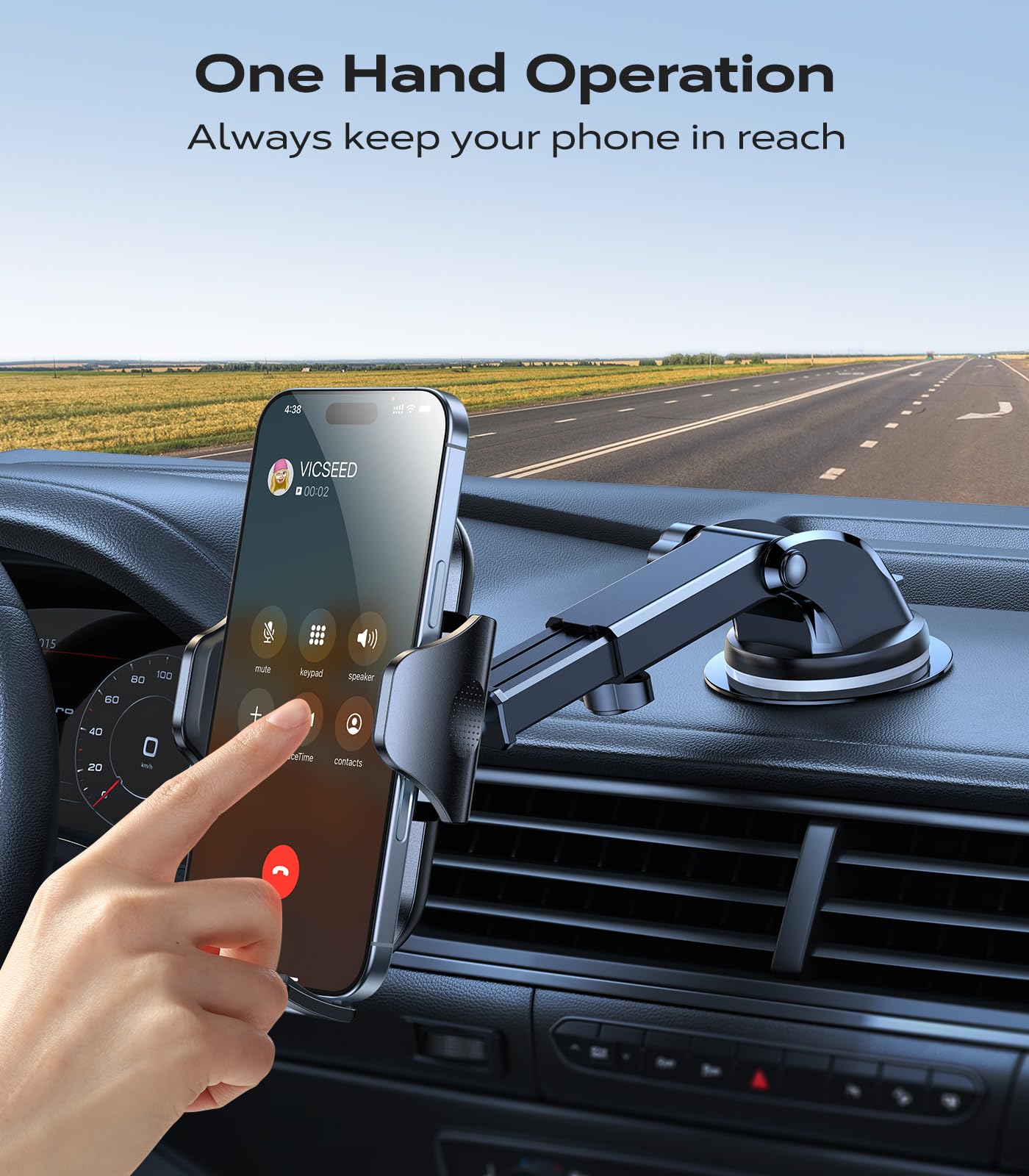 VICSEED Upgraded [Racing-Grade Steady] Phone Holders for Your Car Dark Blue