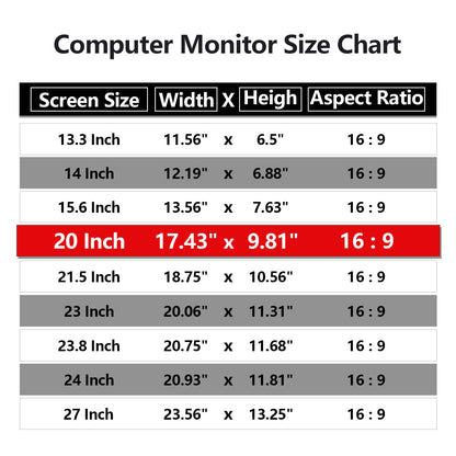 RedANGEL 20-Inch Computer Privacy Screen for 16:9 Monitor