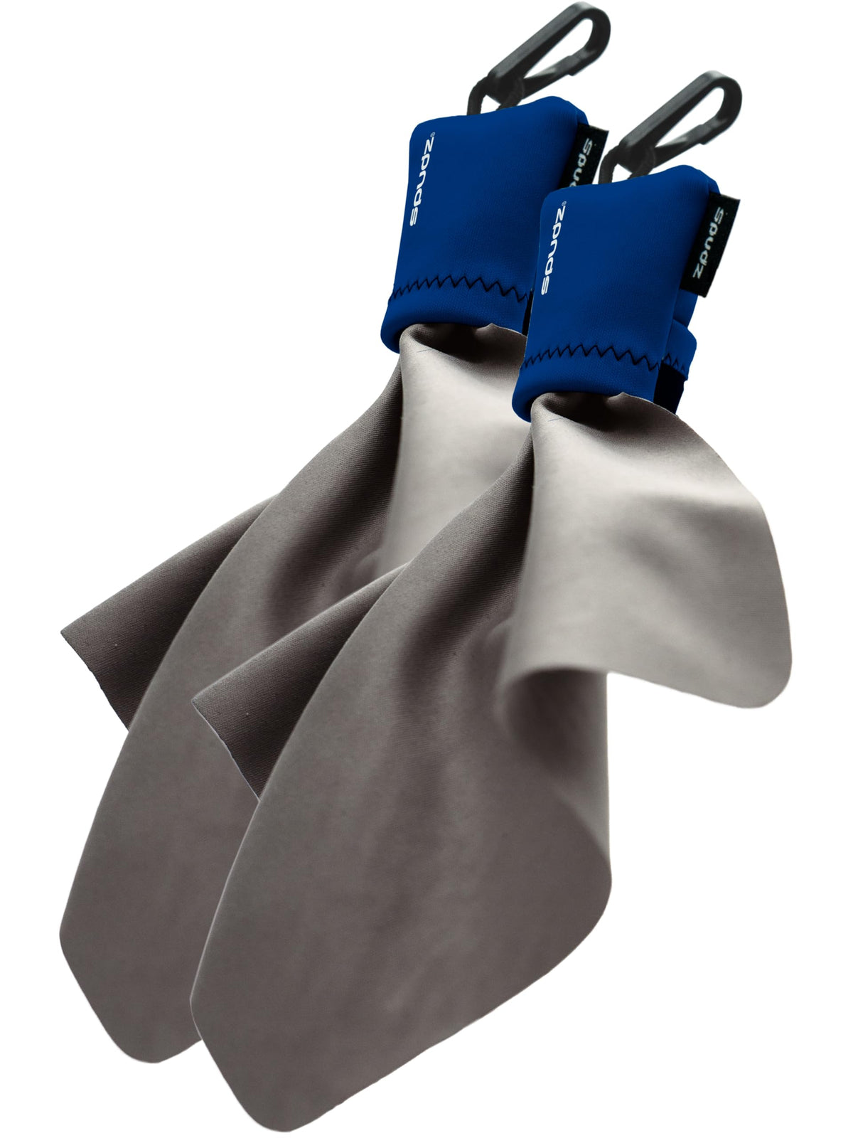 SPUDZ Ultra Microfiber Lens Cleaner with Closeable Bottom – Clip-On Pouch, Washable – for Binoculars, Scopes, Glasses, Screens | Ultra Titanium, 6 x 6 Inch