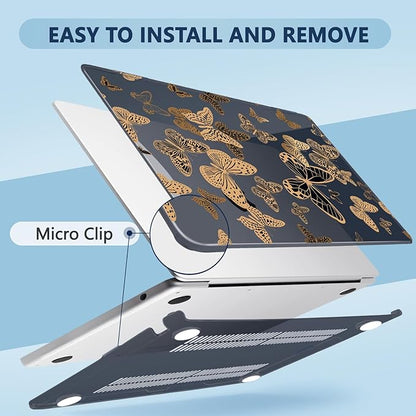 Compatible with MacBook Air 15 inch Case, M4 A3241/M3 A3114/M2 A2941 (Released 2025 to 2023), Hard Shell, Keyboard Cover, Screen Protector, Webcam Cover & Type-C Adapter, Butterfly