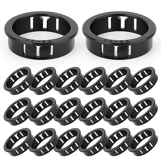 GAGIRA 20PCS 1-1/2" Black Cable Snap Bushing Grommet, Snap in Cord Bushing Protect Cables