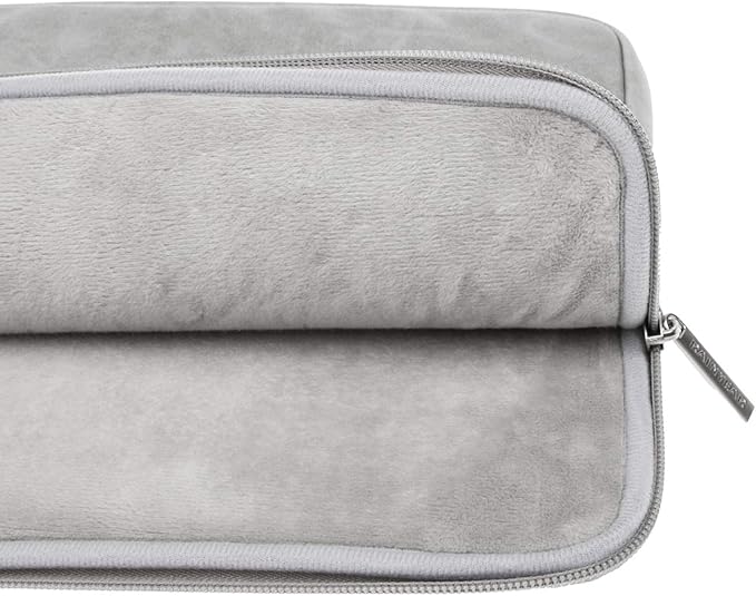 RAINYEAR 15 Inch Laptop Sleeve PU Suede Leather Case Padded Cover Water Resistant Carrying Computer Bag Compatible with 15.4 MacBook Pro/Air, Surface Laptop 3/4 15", New XPS 15 Touch(Gray)