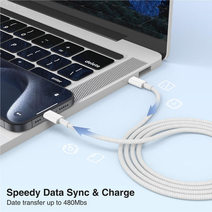 LOFPYE 3-Pack Grey 3.3FT 60W USB C to USB C Cable, Type C Fast Charging Cable for iPhone Air 17 16e 16 15 Pro Plus Pro Max，for Galaxy S25/S24, for iPad Pro/Air/mini, for MacBook Pro/Air and More