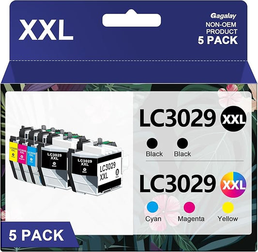 LC3029XXL Ink Cartridges LC3029 Super High Yield Compatible for Brother LC3029 Ink Cartridges MFC-J5830DW MFC-J5830DWXL MFC-J5930DW MFC-J6535DW MFC-J6935DW Printer, 5 Pack