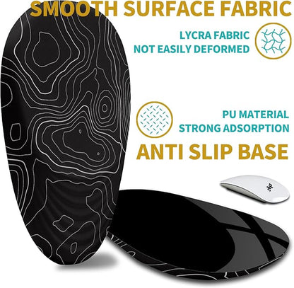 Hokafenle Ergonomic Mouse Pad Wrist Support with Stepped-wedge Design, Wrist Rest Pain Relief Mousepad Filled with Memory Foam, Carpal Tunnel Mousepad for Wireless Mouse(12x8 inch, Topographical Line)