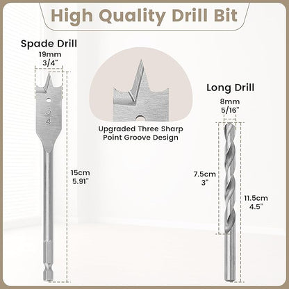Starlink Cable Grommet Routing Kit for 3/4 inch Wall Hole, 4PCS Wall Grommets Accessories Including 3/4" Spade Drill Bit, Drill bit, and 40 Wall Wire Clips