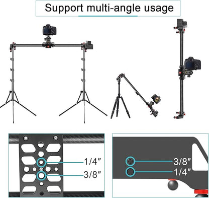 GVM Motorized Camera Slider,31" Wireless Carbon Fiber Dolly Rail Camera Slider with APP Control, Motorized Time Lapse and Video Shot Follow Focus Shot and 120 Degree Panoramic Shooting