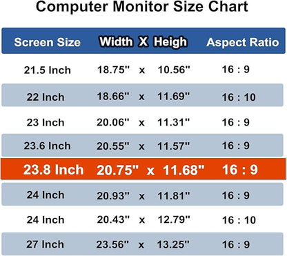23.8 Inch Computer Privacy Screen Shield [2 Pack] for 16:9 Widescreen Desktop Monitor - Anti-Glare Blue Light Privacy Filter and Anti Spy Privacy Screen Protector Film