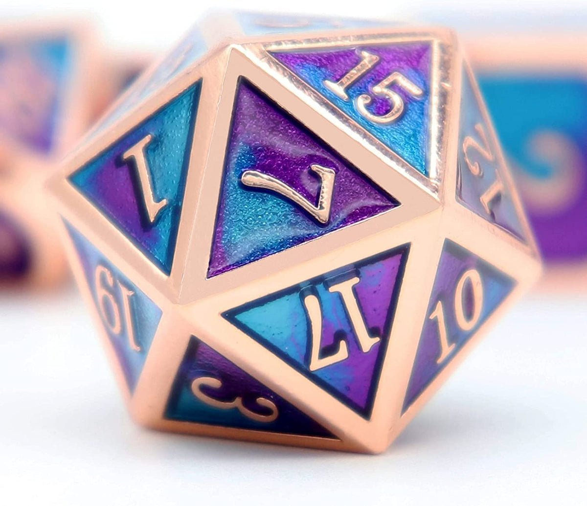 Haxtec Metal DND Dice Set, 7 Pcs Dragon Pattern Polyhedral Dice for RPG