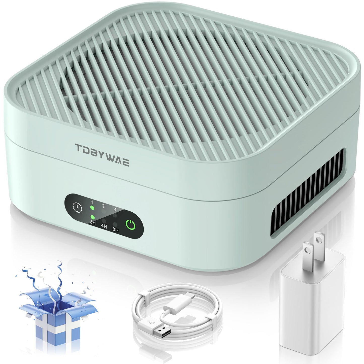 Air Purifiers for Home 600 Sq.Ft, TDBYWAE H13 True HEPA Air Purifier with USB Cable for Pets Dust Dander Pollen Odor Smoke, Small Portable Air Purifier for Bedroom Office Desktop Car RV (Green)