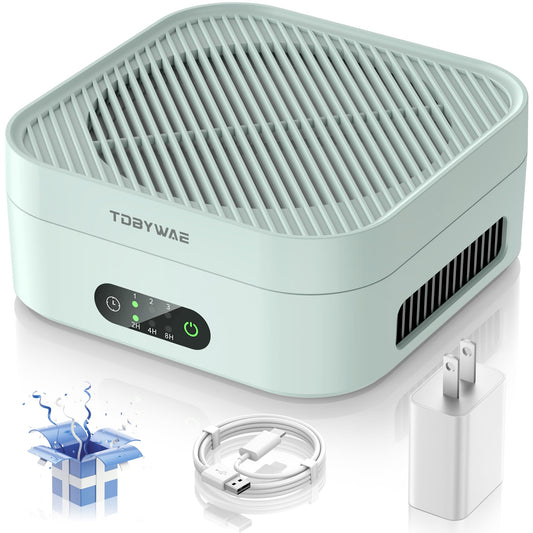 Air Purifiers for Home 600 Sq.Ft, TDBYWAE H13 True HEPA Air Purifier with USB Cable for Pets Dust Dander Pollen Odor Smoke, Small Portable Air Purifier for Bedroom Office Desktop Car RV (Green)