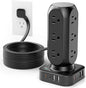 Dual PD 20W Power Strip Tower, TenTrend Surge Protector Power Strip with 12 AC Outlets & 8 USB Ports (4 USB C), 40W Desk Fast Charging Station, 10FT Flat Plug Extension Cord for Desk Office Dorm Room