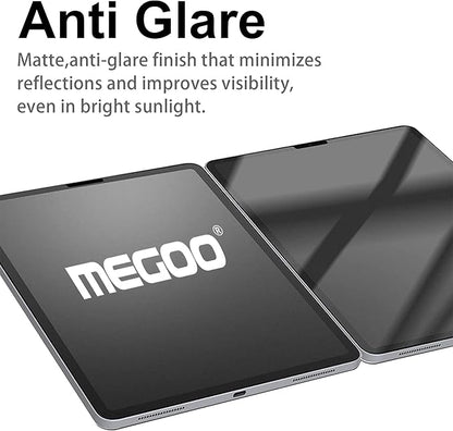 Megoo Paper Glass Screen Protector for iPad Air 13 Inch M2-M3(2024-2025 6/7th Gen),Anti-Glare/Writing Like on Paper/Matte Tempered Glass/Protective Case Compatible, 2-Pack