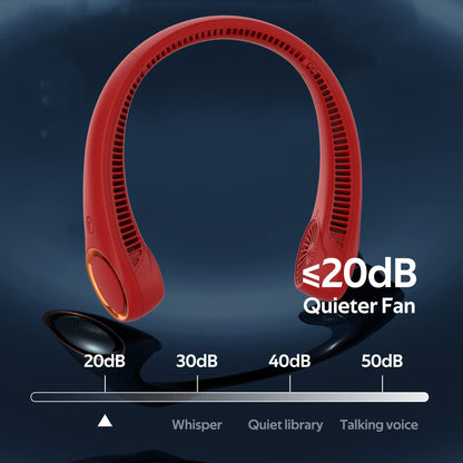 Portable Neck Fan, Hands Free Bladeless Fan, 360° Cooling Personal Fan,Wearable Quiet Fan for Outdoor Indoor, Birthday Gifts for Men Women Mom Dad, 4000mAh Battery USB Rechargeable, 3-Speeds (Red)