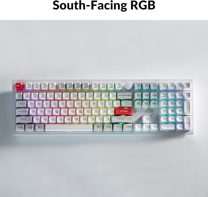 Keychron Q6 Pro Full-Size Bluetooth Custom Mechanical Keyboard for Mac Windows Linux, Full Aluminum QMK/VIA Programmable Knob KSA Double-Shot PBT Keycap Hot-Swappable Keychron K Pro Brown Switch-White