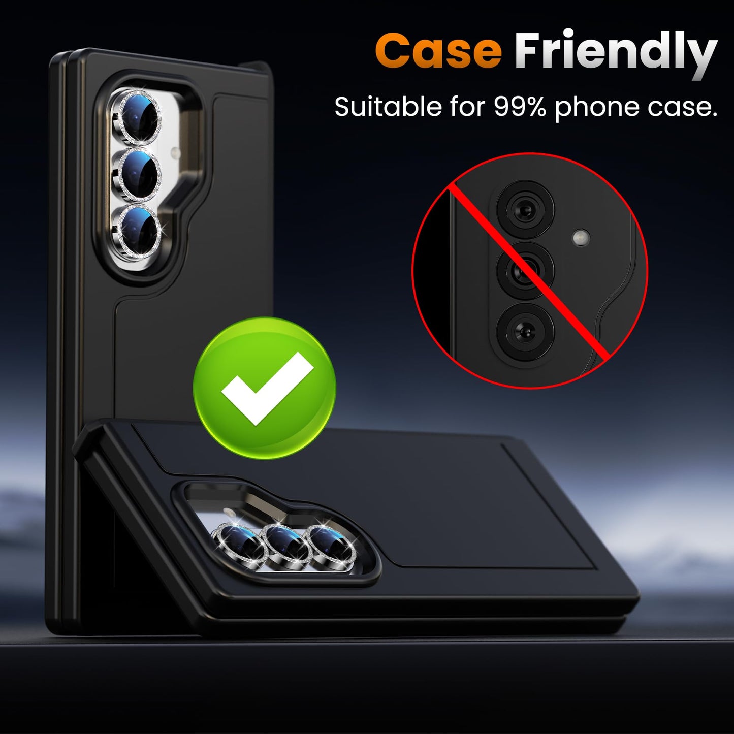 YWXTW for Samsung Galaxy Z Fold 7 Camera Lens Protector,[12X Stronger Adhesion] Individual Anti Scratch Metal Ring Tempered Glass Camera Screen Protector for Z Fold 7 Accessories 2025 (Glitter Silver)