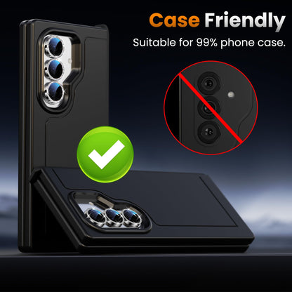 YWXTW for Samsung Galaxy Z Fold 7 Camera Lens Protector,[12X Stronger Adhesion] Individual Anti Scratch Metal Ring Tempered Glass Camera Screen Protector for Z Fold 7 Accessories 2025 (Glitter Silver)