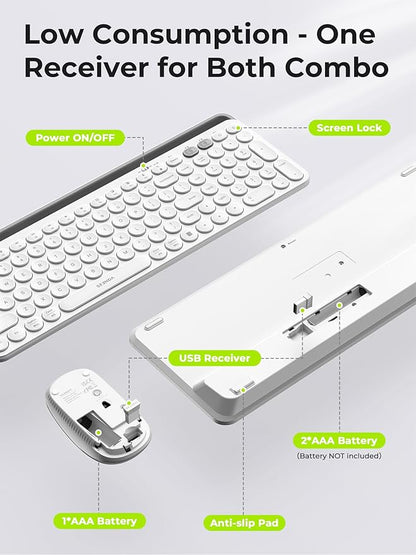 seenda CTU-301 Bluetooth Keyboard and Mouse Combo for iPad,White