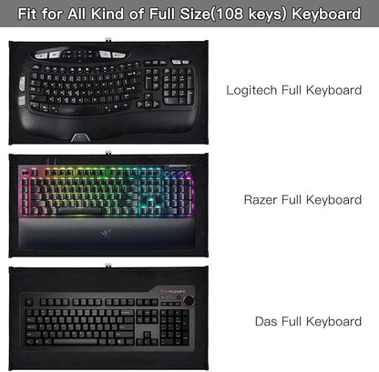 Keyboard Bag Case Sleeve Pouch for Universal Keyboard, Logitech/Razer/Das/Havit/Apple Magic Keyboard Protector, Wireless/Wire Computer/Gaming PC Keyboard Dust Cover-Black