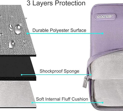 MOSISO Laptop Case 13.3 inch, 13-13.3 inch Laptop Sleeve Compatible with MacBook Air/Pro 13 / Pro 14, HP Dell ASUS Lenovo Notebook, Polyester Vertical Computer Sleeve Bag with Pocket, Purple