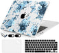 Compatible with MacBook Air 15 inch Case, M4 A3241/M3 A3114/M2 A2941 (Released 2025 to 2023), Hard Shell, Keyboard Cover, Screen Protector, Webcam Cover & Type-C Adapter, Blue Flowers