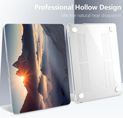 Batianda Premium Case for New MacBook Air 15 inch 2025 M4 2024 2023 with M3 M2 Chip Model A3241/A3114/A2941, Designed Protective Plastic Hardshell & Keyboard Cover & Screen Protector, Sunrise