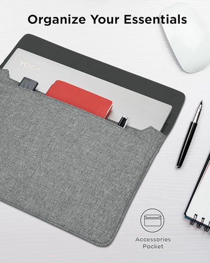 Lenovo 13/14-inch Laptop Sleeve (S100) - Ultra Thin Form-Fitting Case Compatible with MacBook Air, iPad & More – Lightweight Folder Sleeve with Accessories Pocket & Magnetic Closure