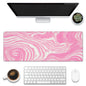 Eflxamz Large Gaming Mouse Pad, Koi Fish Ink Painting Desk Mat, Golden Line Lotus Desk Pad, Extended Big Computer Keyboard Mouse Pad with Non-Slip Base and Stitched Edge, 31.5"x11.8"