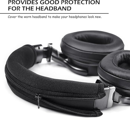 BlingKingdom Headphone Headband Cover Headphones Replacement Band Headband Protector with Zipper (Black)