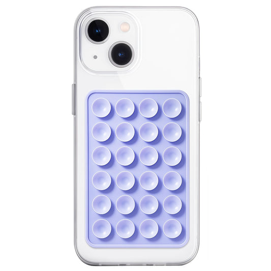 Anteel Silicone Suction Phone Case Mount, Non Slip Sticky Phone Grip for Cellphone, Silicon Adhesive Suction Cup Phone Mount, Strong Grip Holder for Selfies and Videos (Lavender)