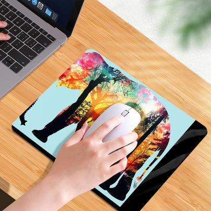 Square Mouse Pad Colorful Forest Elephant-1,Gaming Mouse Pads for Desk,Soft Computer Waterproof Non-Slip Mouse Mat
