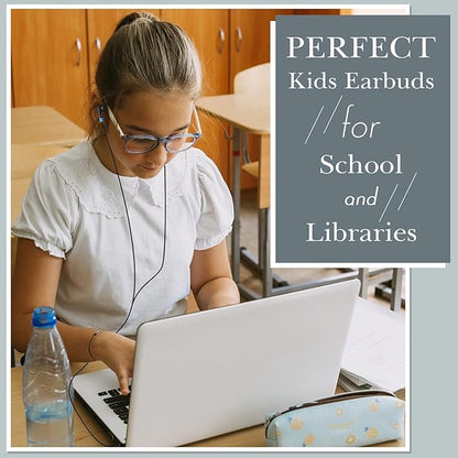 Kanayu 100 Pack Wired Earbuds Bulk for Classroom Ear Headphones Wired Basic Student Earbuds No Microphone with 3.5mm Jack for Kids Class Laptop School Library, Individually Bagged(Multicolor)