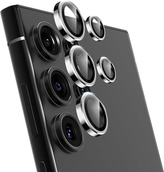 VIPSENT For Samsung Galaxy S24 Ultra Camera Lens Protector, Individual Lens Protector, Ultra HD 9H Tempered Glass Screen Protective Cover, Anti-scratch, Military Grade Drop Protection 2 Set. (Titanium Silver, S24 Ultra)