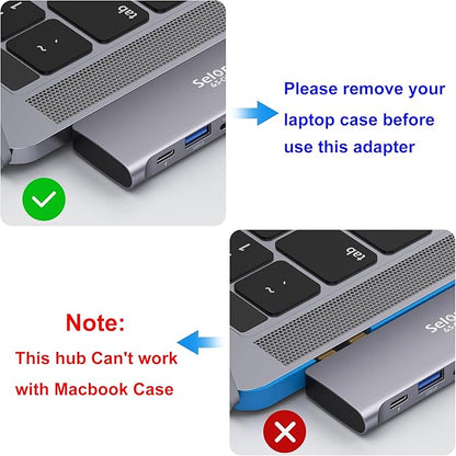 USB C Adapter for MacBook Pro/Air M1 M2 M3 2021 2020 2019 13" 15" 16", 6 in 1 USB-C Hub MacBook Pro Accessories with 3 USB 3.0 Ports,USB C to SD/TF Card Reader and 100W Thunderbolt 3 PD Port