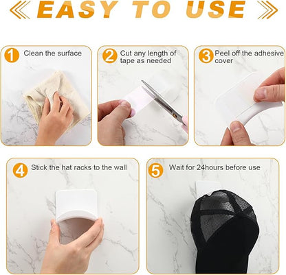 24 Pcs Headphone Wall Hangers Adhesive Gaming Headset Holder Hooks for Wall Mount Strong Universal Stand Hooks for Most Headphone Controller, Hat, Baseball Caps, Closet, Door (White)