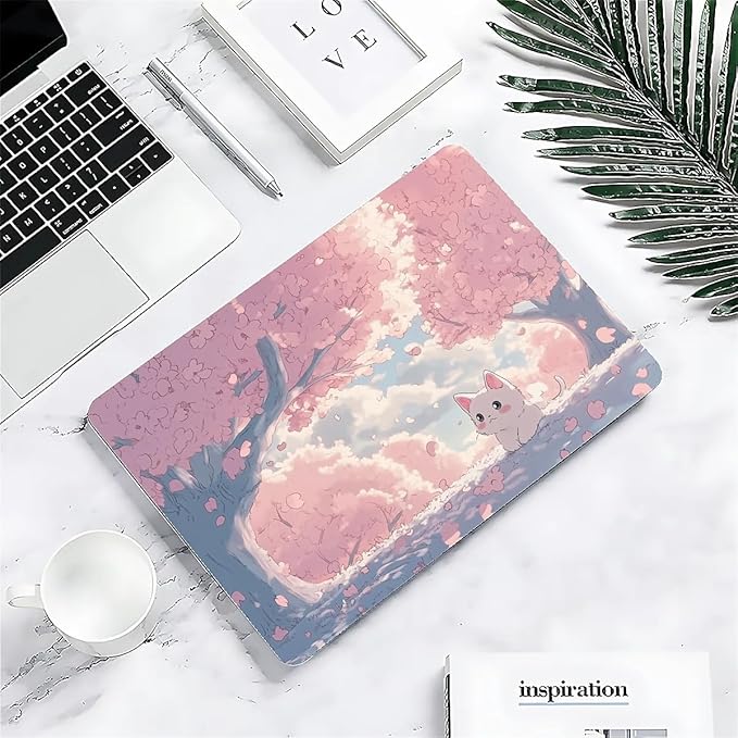Compatible with MacBook Air 13.3 13.6 Inch Case 2022 2021 2020 2019 Plastic Hard Shell Case Cover,13.6 Air (A2681) M2 2022, Cute Cat