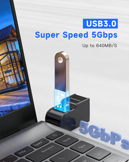 3 Ports USB Hub 3.0, FORIDA USB Splitter 1 in 3 Out for Laptops, Keyborad