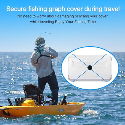 4 Pcs Thickened Fishing Graph Cover Straps, Adjustable Fish Finder Bungee for Securing Graph Cover for Travel