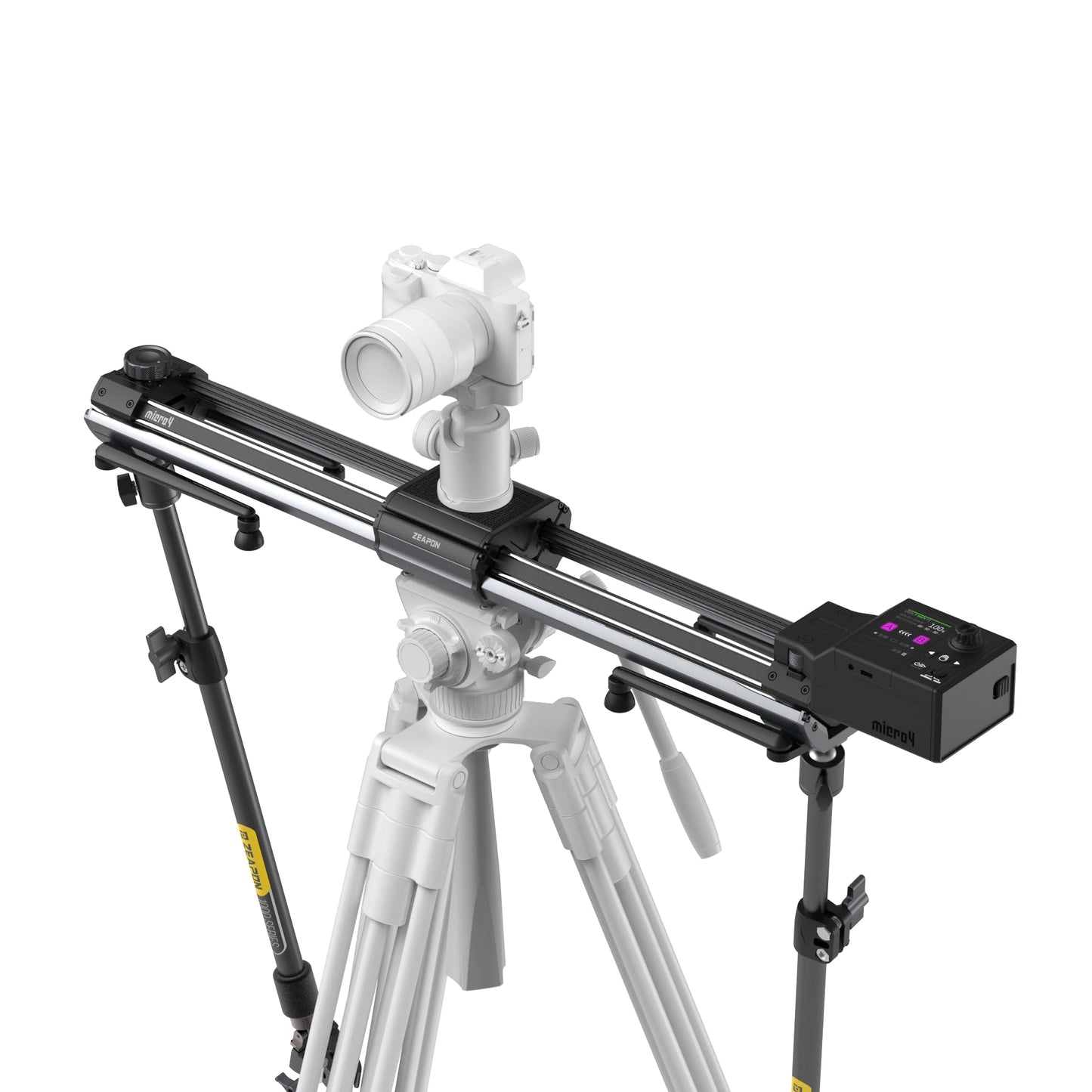 Zeapon Micro4 E1000 Double Distance Motorized Camera Slider, High-Speed Low Noise Motor 10-26Lbs Payload, 42''/107cm Compact Slider with Carrying case, LCD Screen, App Control, Smooth Damping Design