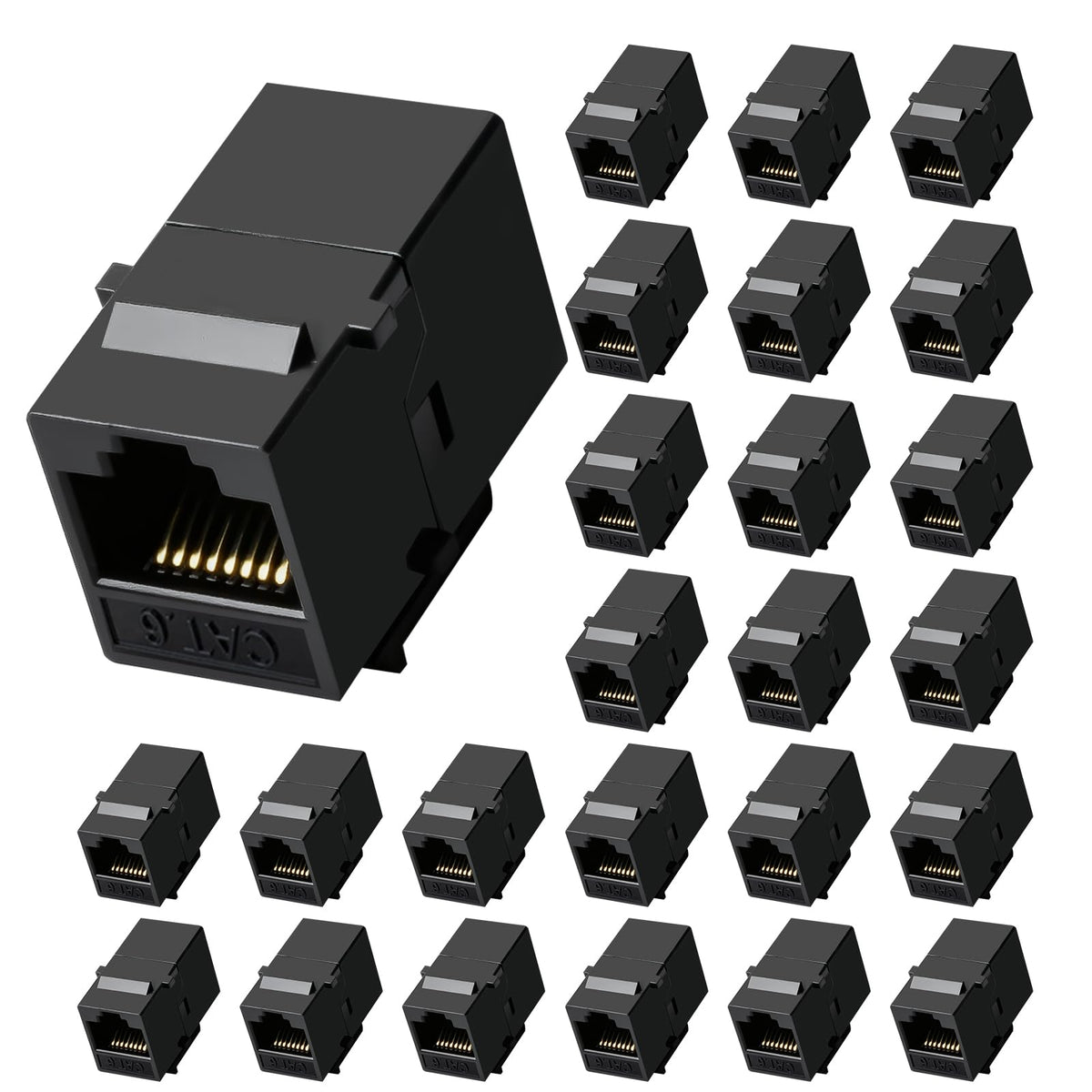 NataLink Cat6 RJ45 Keystone Coupler 25-Pack, Ethernet Coupler Female to Female, Ethernet Cable Extender UTP Inline Cat6 Keystone Jacks for Wall Plates & Patch Panels – Blue
