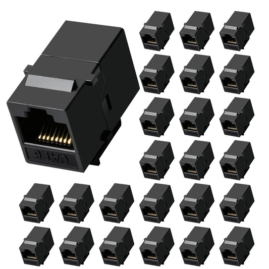 NataLink Cat6 RJ45 Keystone Coupler 25-Pack, Ethernet Coupler Female to Female, Ethernet Cable Extender UTP Inline Cat6 Keystone Jacks for Wall Plates & Patch Panels – Blue