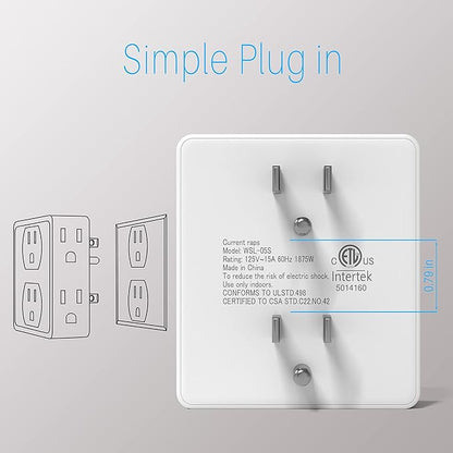 Multi Plug Outlet Splitter, Unidapt Multiple Outlets Extender Adapter with 6 AC Power Socket, Side Splitter Box, Wall Tap Plug Expander for Home Hotel Office Dorm Essentials, 2-Pack