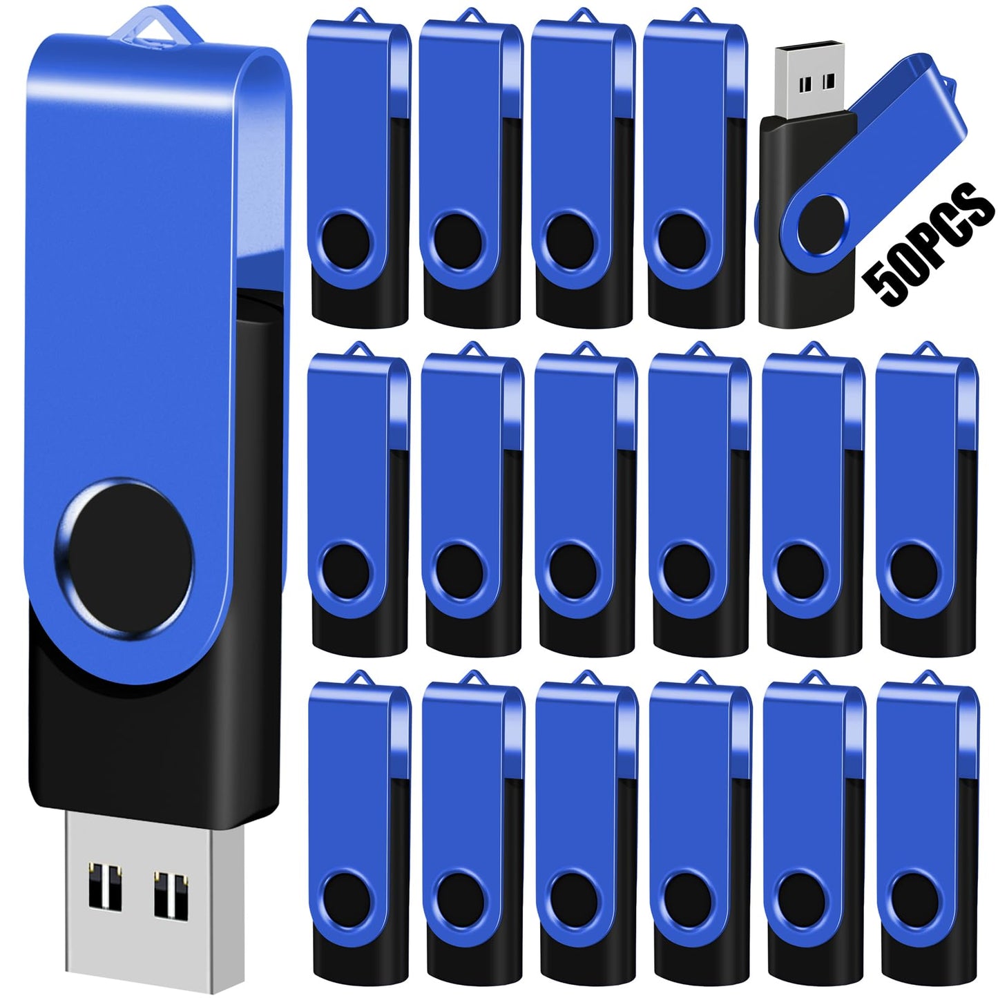 4GB 50-Pack USB Flash Drives Bulk EASTBULL USB 2.0 Thumb Drive,Blue