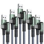 AINOPE USB C Charger 5-Pack [10/6.6/6.6/3.3/1.6ft] 3.1A Fast Charging, Right Angle, Nylon Braided, Compatible with Galaxy S22/21 Note20, LG V20