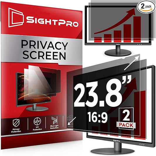 23.8 Inch 16:9 [2 Pack] Computer Privacy Screen Filter for Monitor - Privacy Shield and Anti-Glare Protector