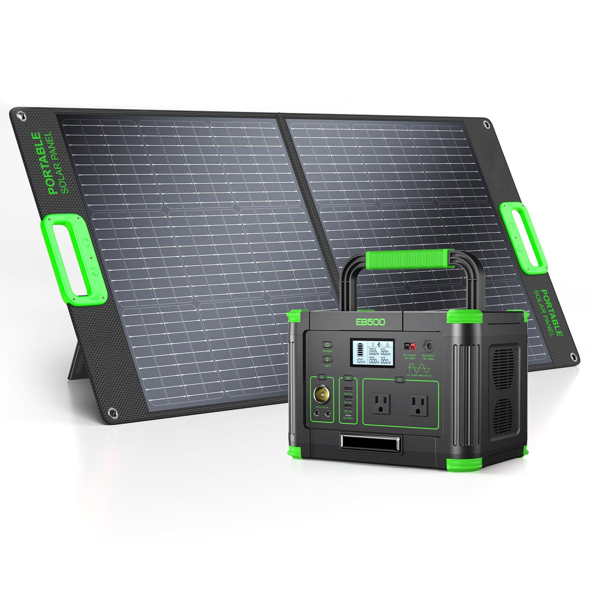 GRECELL 500W Portable Power Station 444Wh Solar Generator PD 60W Charging