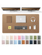 YSAGi Leather Desk Protector, Office Mat, Large Mouse Mat, Non-Slip PU Leather Blotter, Laptop Desk Pad, Waterproof Writing Pad for Office and Home (Brown, 47.2" x 23.6")
