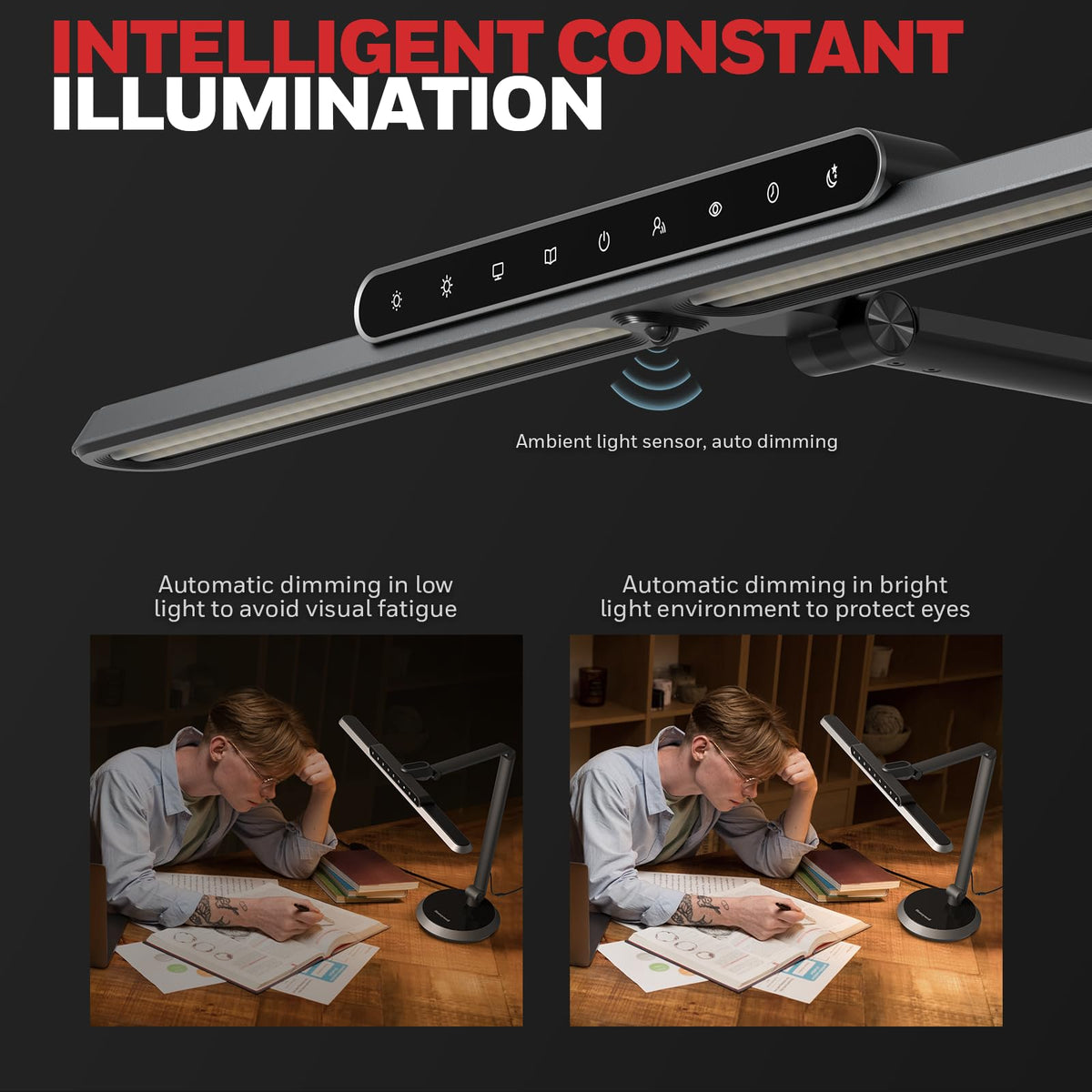 Honeywell H9 Sunturalux LED Dimmable Desk Lamp with Motion-Sensing