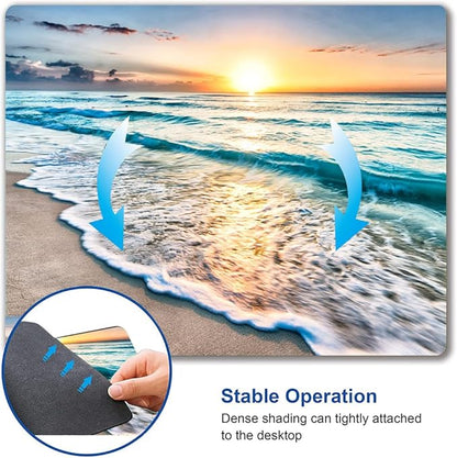 Mouse Pad, Premium-Textured Mouse Mat, Non-Slip Rubber Base Mousepad for Laptop, Computer & PC,9.5×7.9 in,Beach Sunset