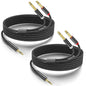 Yumiwoow 2Pack 16Ft 3.5mm TRS to Dual 6.35mm Stereo Cable 1/8 TRS to Dual 6.35mm 1/4 TS Mono Y Splitter Audio Cord Adapter for Smartphone, Mixer,PC, CD Player, Speakers and Home Stereo System